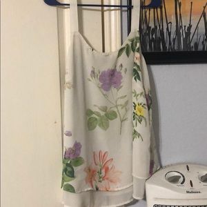 Cream flowy floral tank